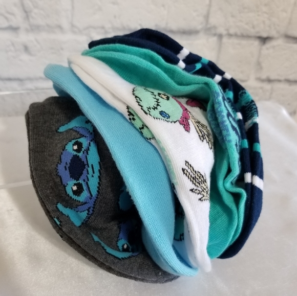 Disney Lilo and Stitch Scrump Character No Show Socks 5 Pair Set New - Picture 12 of 13